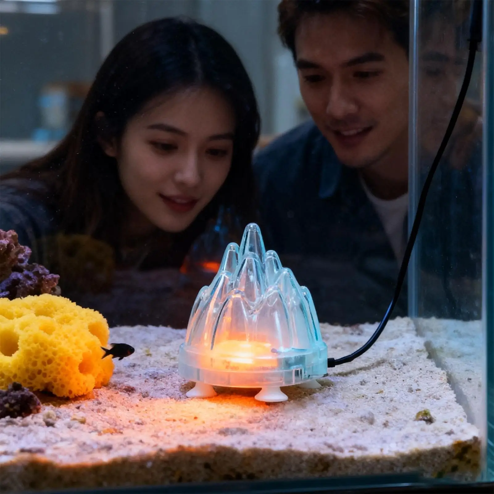 Aquarium Volcano Decoration Realistic Waterproof Sculpture Volcano Bubble Stone For Fish Tank For Saltwater Freshwater Turtle