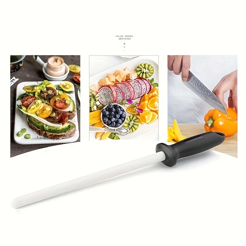 Ceramic(zirconia) Sharpening Rod Knife Sharpener With ABS Handle Sharpening For Chefs Steel Knives