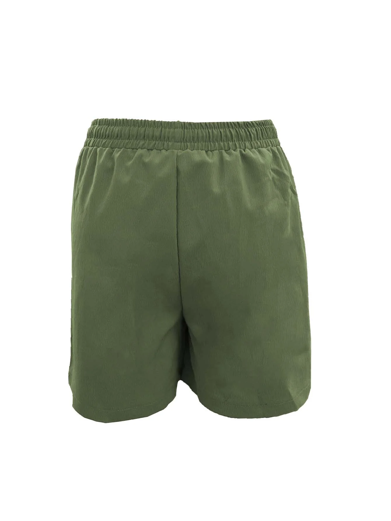 Fotografia 4: Shorts femininos de cintura alta de 4 polegadas verão – shorts casuais soltos com bolsos, bermuda de cor sólida para roupas