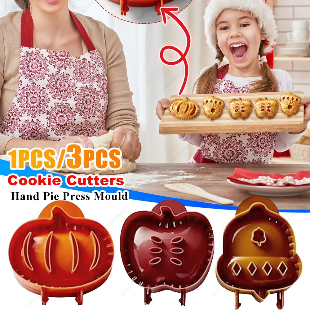 1-3 قطعة لطيف اليقطين Ap ple فطيرة قالب الصحافة الخبز كعكة البسكويت النقش جهاز قشرة قاطعة البسكوت عيد الميلاد الخبز المعجنات أدوات