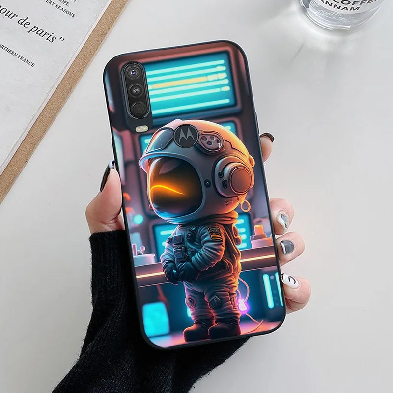 For Motorola Moto One Action Case Lovely Cartoon Flower Slim Soft Silicone Phone Cover For Moto One Vision Funda Coque