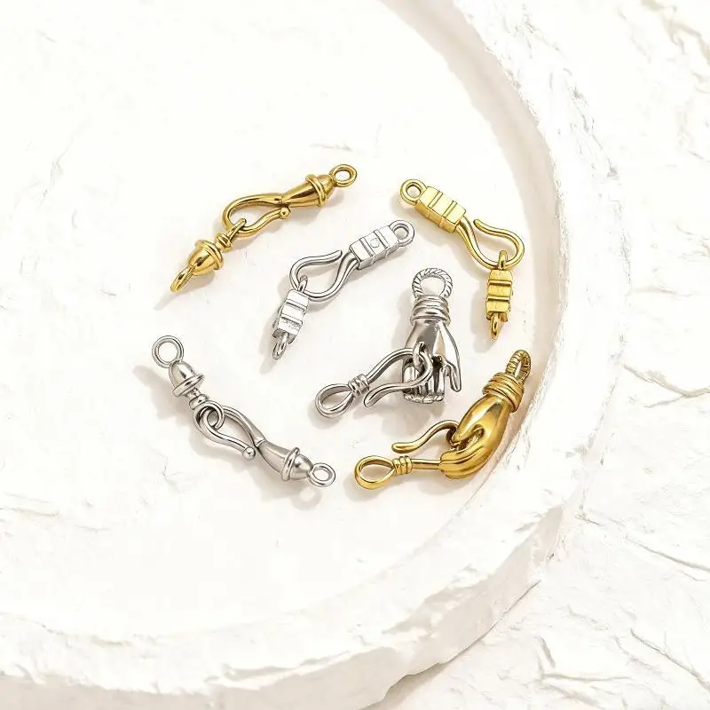 5 Stück, einfach zu verwenden, S-förmige Schließe aus Edelstahl, DIY-Schmuckverbinder, Schnalle für die Herstellung von Armbändern und Fußkettchen. – Detail 2