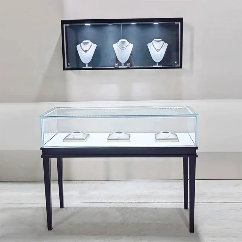 custom.1.2 Meter Floor Stand Display Table Jewelry Custom Glass Jewellery Showcase  Display Cabinet Luxury