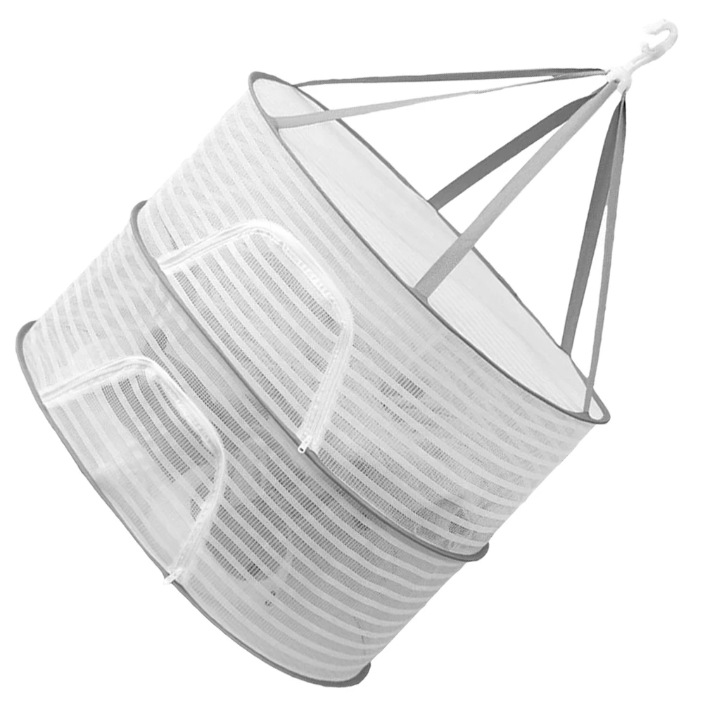 

Drying Basket Clothes Laundry Rack Net Foldable Hangable Vegetable Drying Net Vegetable Socks Storage White Double Layer