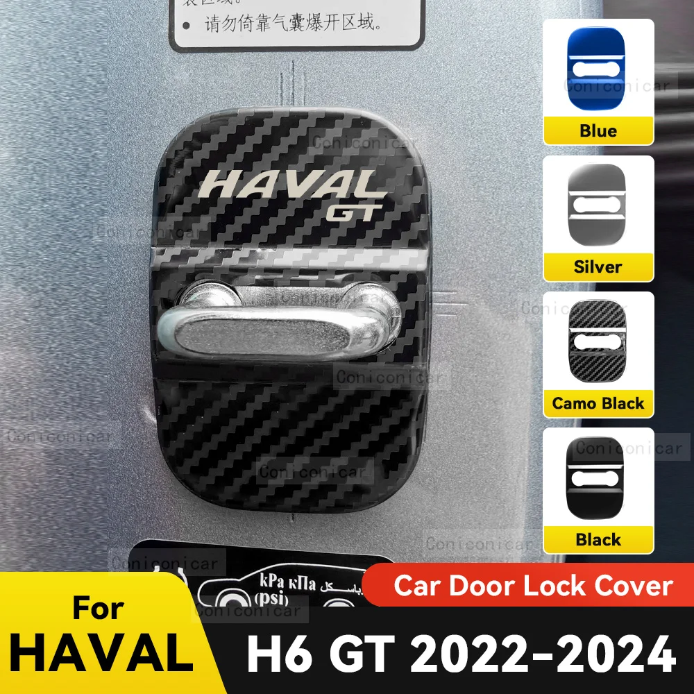

Car Door Lock Decoration Protection Cover Flags Emblem Stainless Steel Case For HAVAL H6 GT 2022 2023 2024 Auto Accessories
