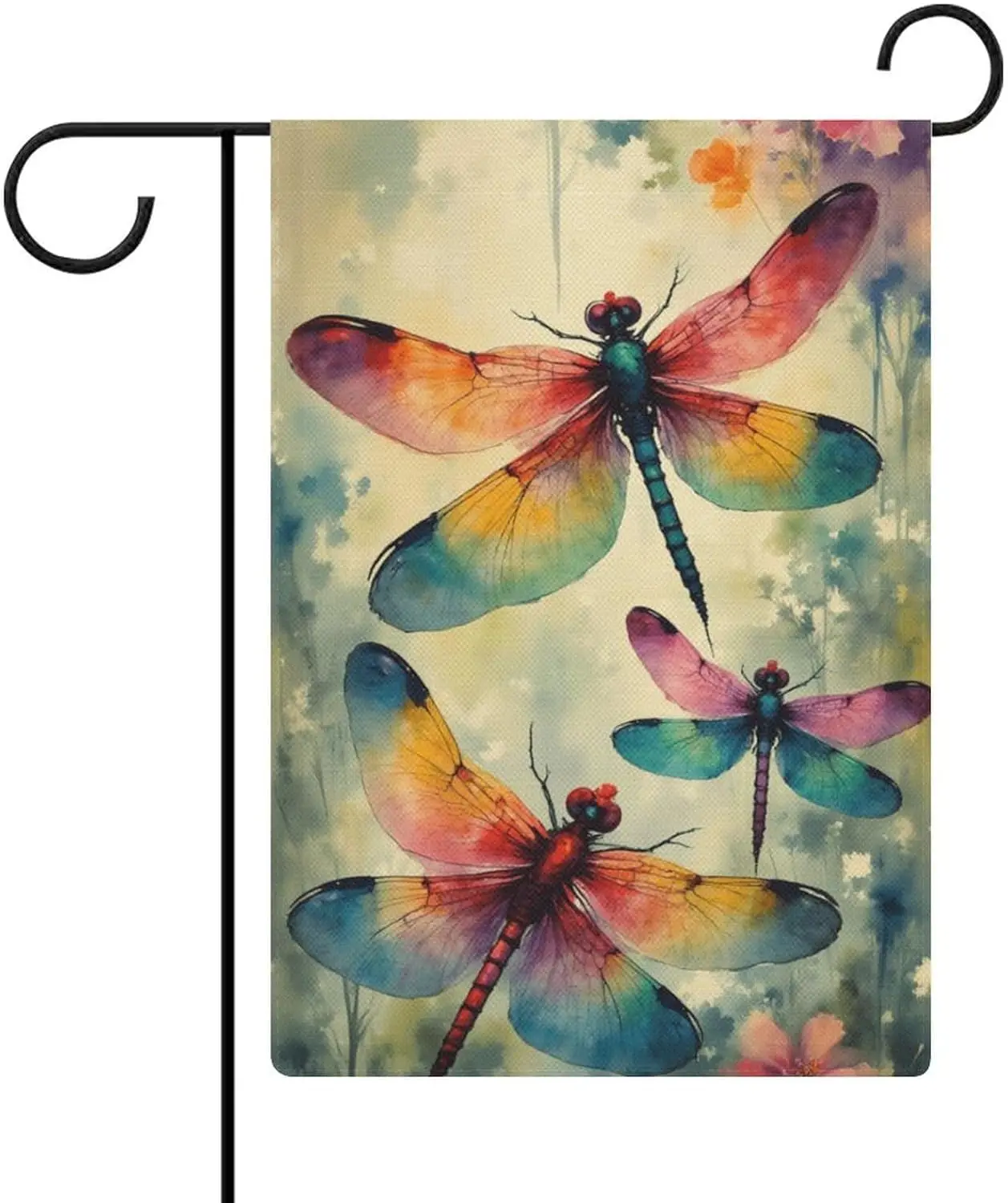 Colorful Dragonfly Garden Flag Double Sided 12 X 18 Inch Yard Flag, Small Flags for Outside Decorations AAS