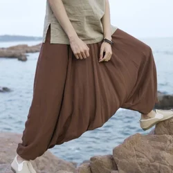 Pantalon de voyage décontracté en coton pour hommes, vêtements fins à grand entrejambe, style indien, produit le plus connu en 2021 Mafan grill