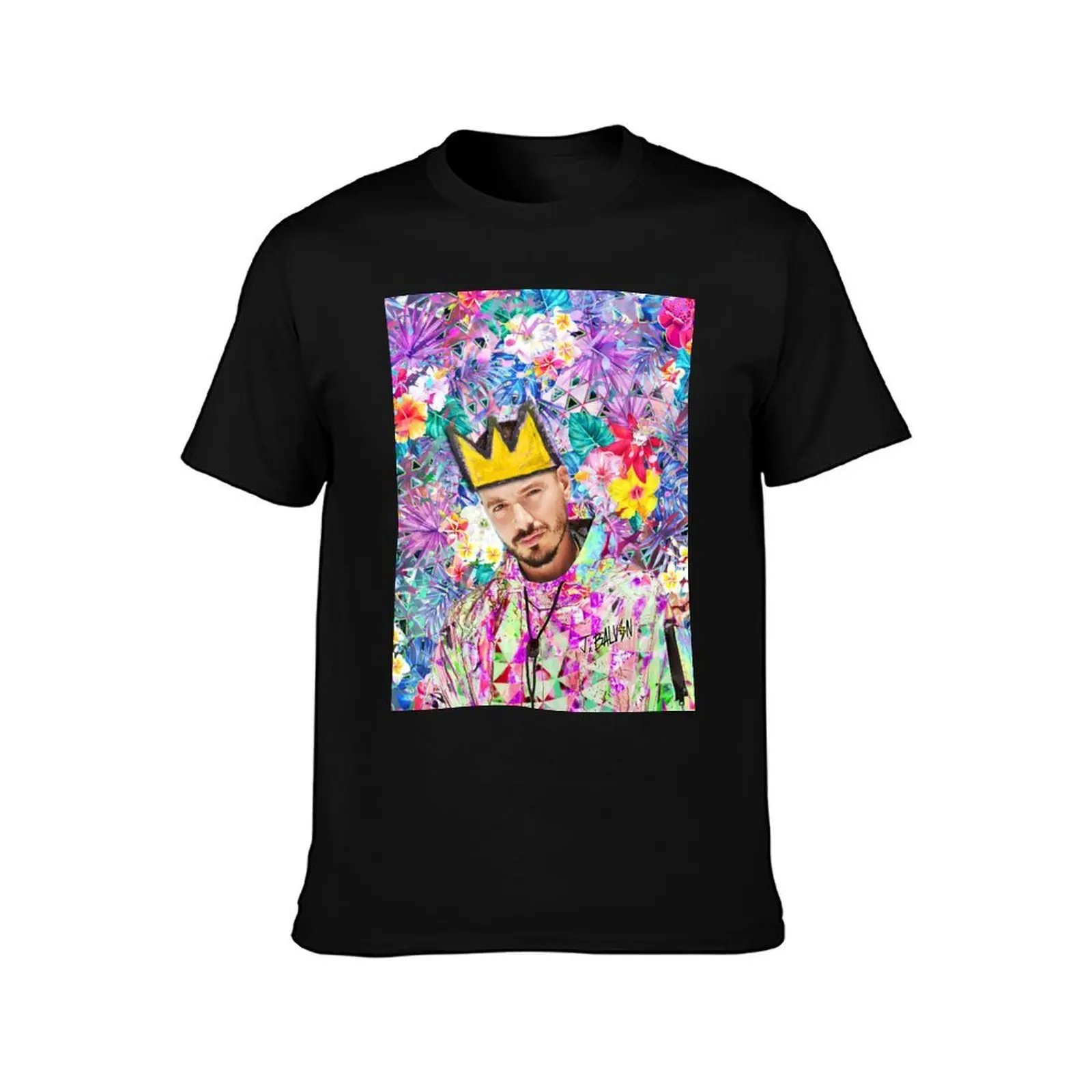 J Balvin Portrait artwork T-Shirt, Summer Casual Cotton Tee, Oversized Streetwear Tops, Vintage Graphic Print, Unisex Men Women