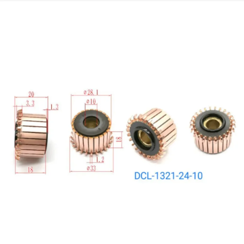 Alternador de barras de cobre, comutador do motor elétrico, DCL-1321-24-10, 24P, 10x28.1x20(18)mm, 2pcs