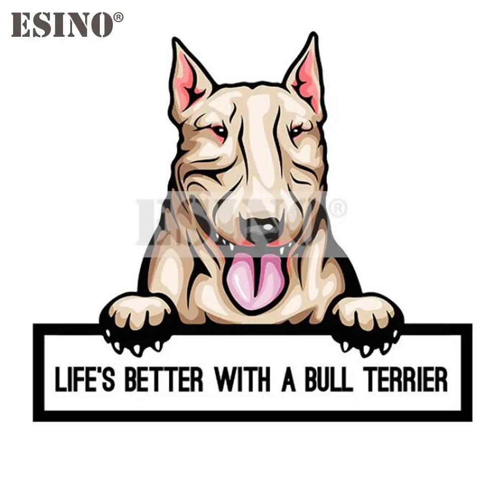 Car Styling Life's Better with a Bull Terrier Dog Car Accessory Creative PVC Waterproof Sticker Car Whole Body Vinyl Decal