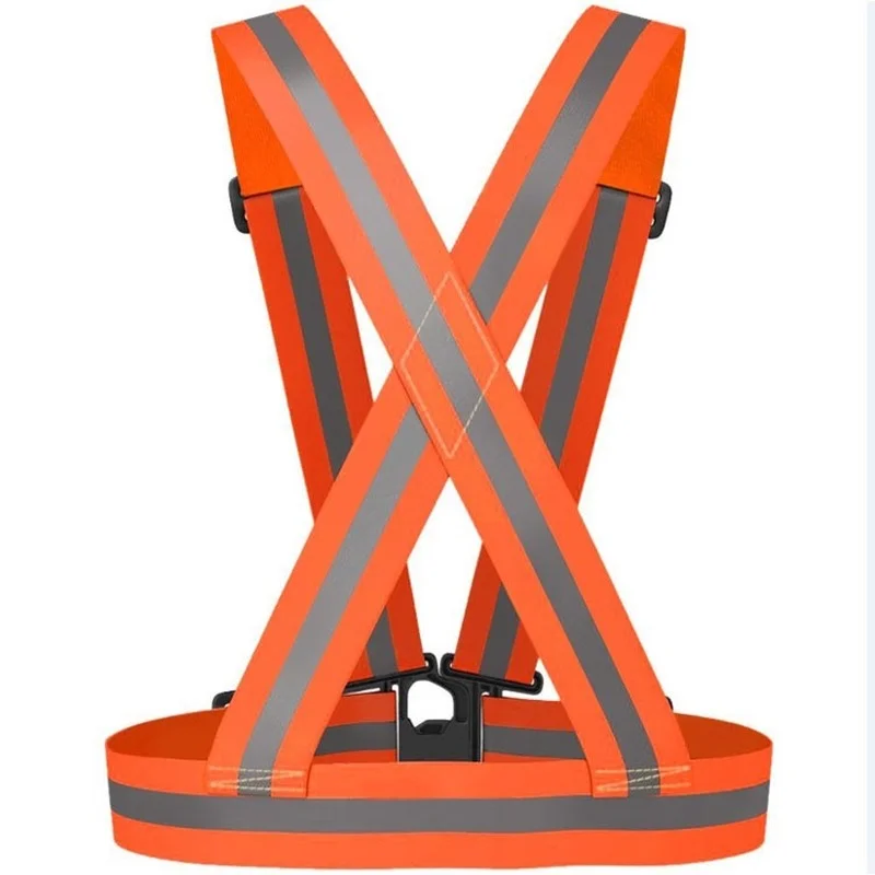 Reflective Vest Unisex High Visibility Adjustable Safety Vests Elastic Strip Security Traffic Night Working Running Cycling Vest