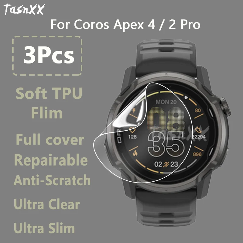 

3 шт. для Coros Apex 4 2 Pro 46 мм 42 мм HD прозрачная тонкая мягкая гидрогелевая пленка из ТПУ, ремонтная защитная пленка для экрана - не закаленное стекло