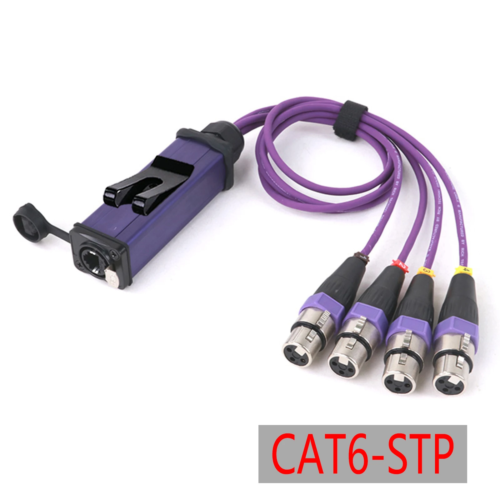 

4 Channel 3 PIN XLR/DMX Male/Female Gold-plated Plug to RJ45 CAT6 STP D-type Panel with Metal Shell Multi Network Snake Receiver