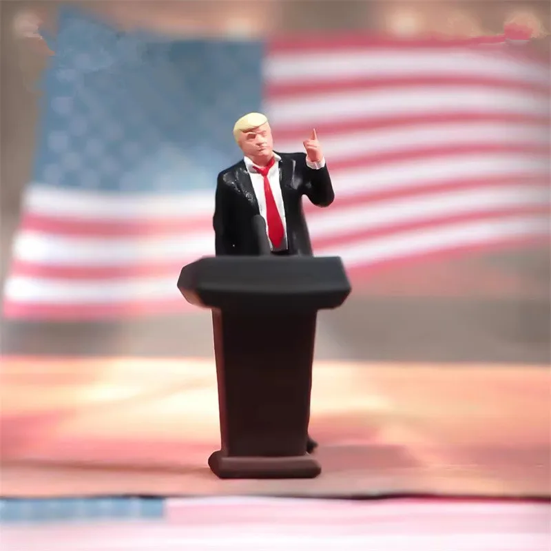 Un/Painted 1/64 Scale President Miniature Figure Mini Diorama Resin Model Street DIY Scene Accessory Prop Speech Toy Display