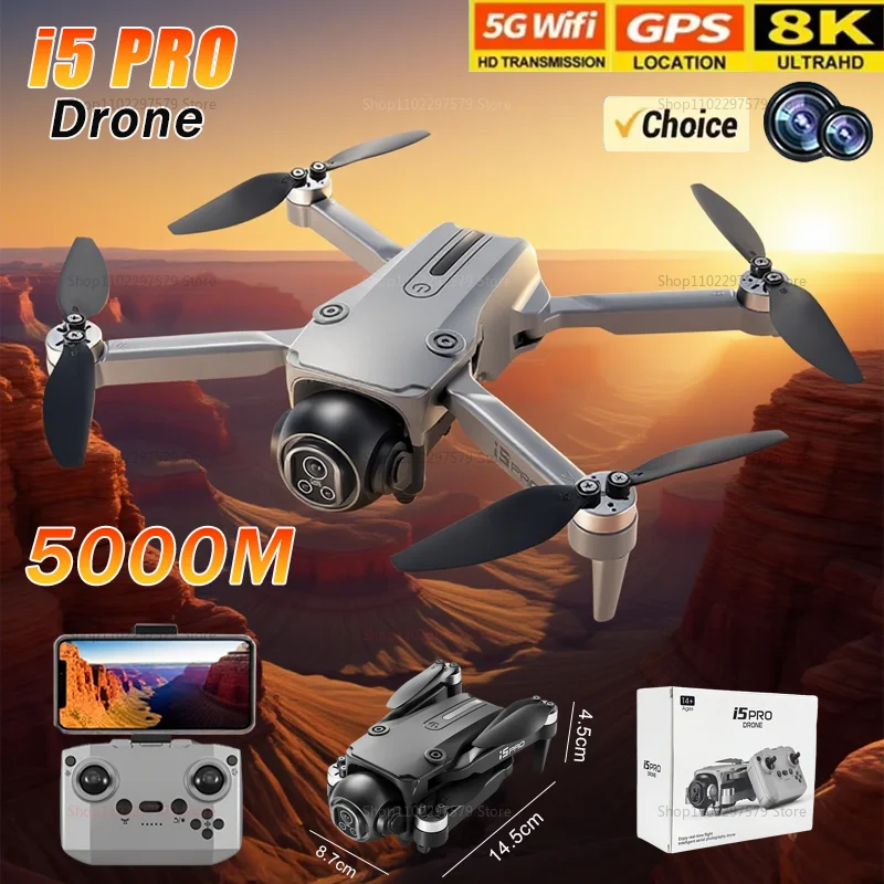 

Новый оригинальный дрон i5PRO 8K WIFI GPS профессиональный HD аэрофотосъемка дистанционное управление самолетом HD двойная камера квадрокоптер игрушки