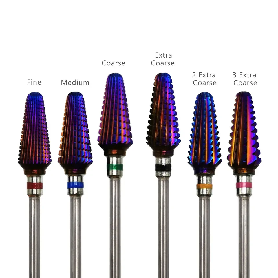 HYTOOS Punte da trapano per unghie in metallo duro viola 3/32 "Frese per punte in metallo duro Tornado per manicure Pedicure Unghie Accessori Strumenti