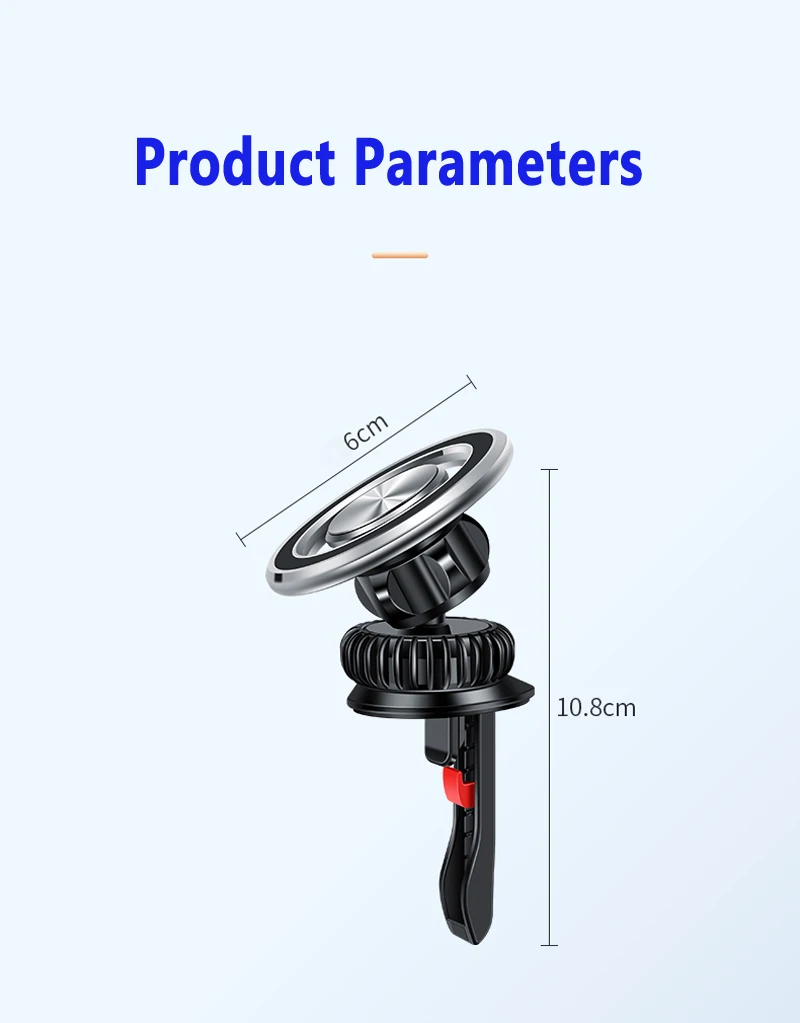Magnetischer Handyhalter, kompatibel mit MagSafe, Autohalterung für iPhone 14, 13, 12, Auto-Entlüftungsclip, Handyhalterung, Handyhalterung – Detail 23