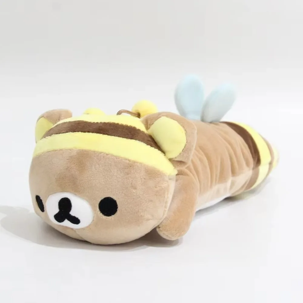 High Quality Cartoon Pencil Case Plush Rilakkuma Bear Cosmetic Bag Large Capacity Stationery Storage Bag Schools Offices Use