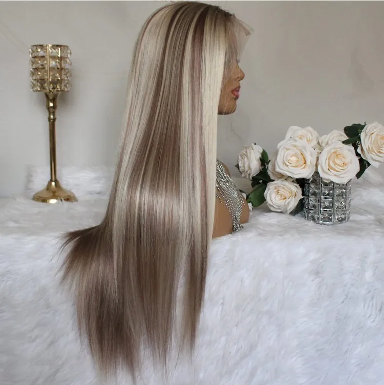 Elegant Yet Stylish, Light Gold Gradient Straight Hair, European And American Style, Comfortable Inner Hood Wig