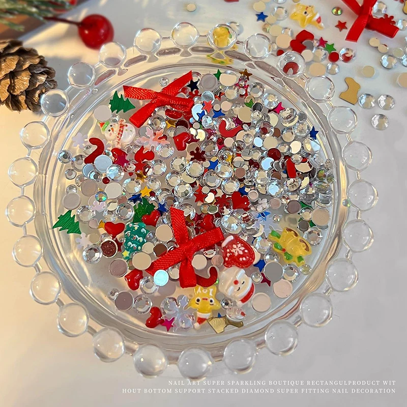 3D Kerst Strass Gezicht Ornamenten Ogen Gezicht Kerstboom Kerstman Kristal Gem Festival Party Diamant Make-up Decoratie