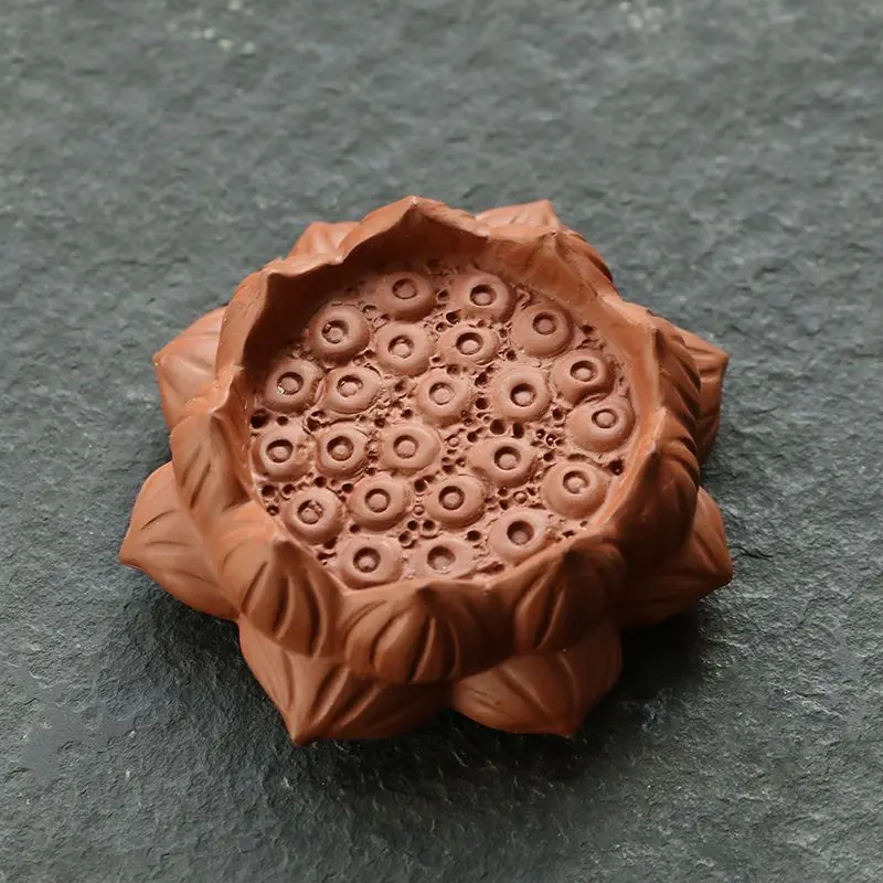 Purple Sand Lotus Tea Pet Handmade Zen Style Tea Tray Accessory Nurturable Chinese Kung Fu Tea Ceremony Ornament
