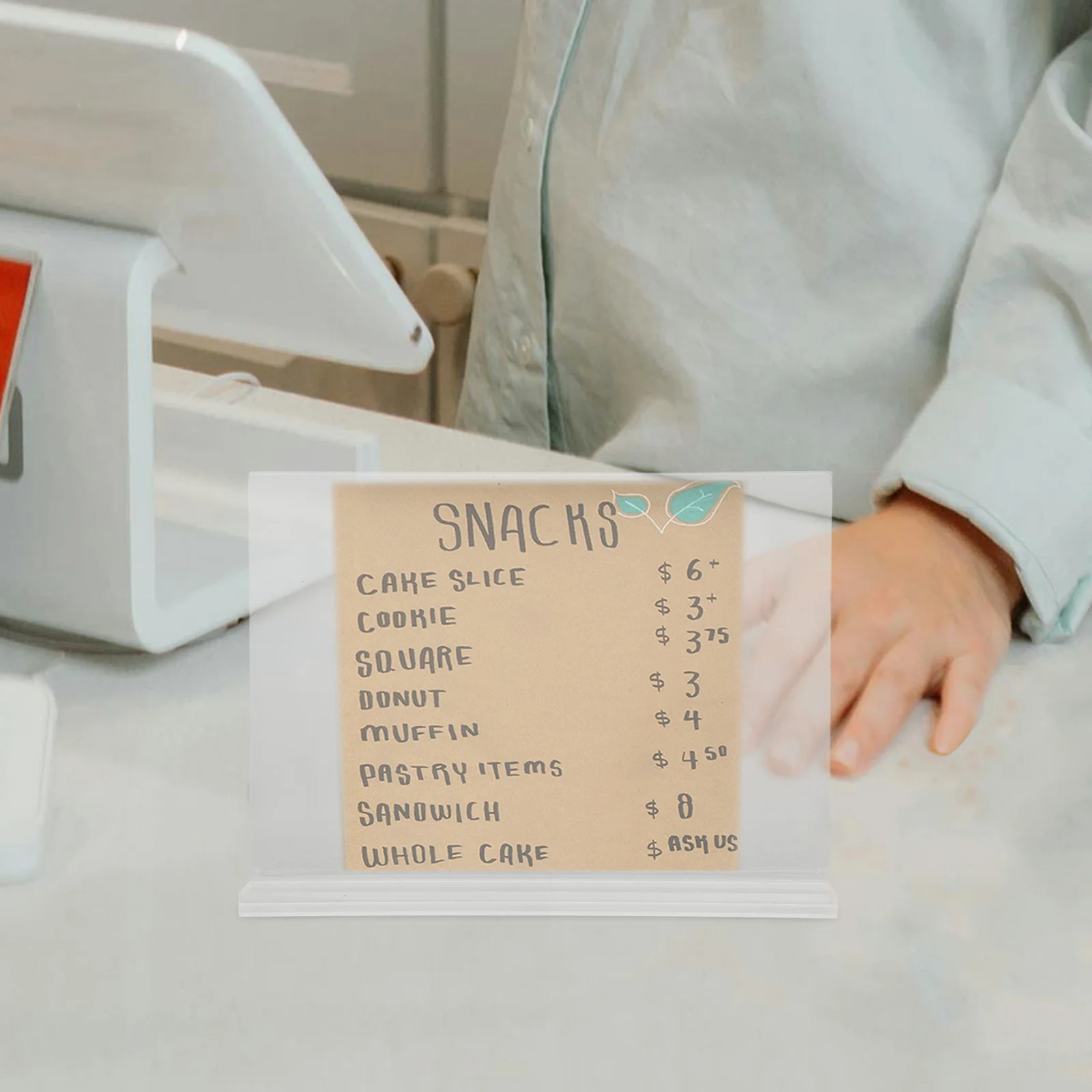 

2pcs Table Card Sign St Clear Transparent Menu St Display Easel Menu Poster Holders For Office Retail Events