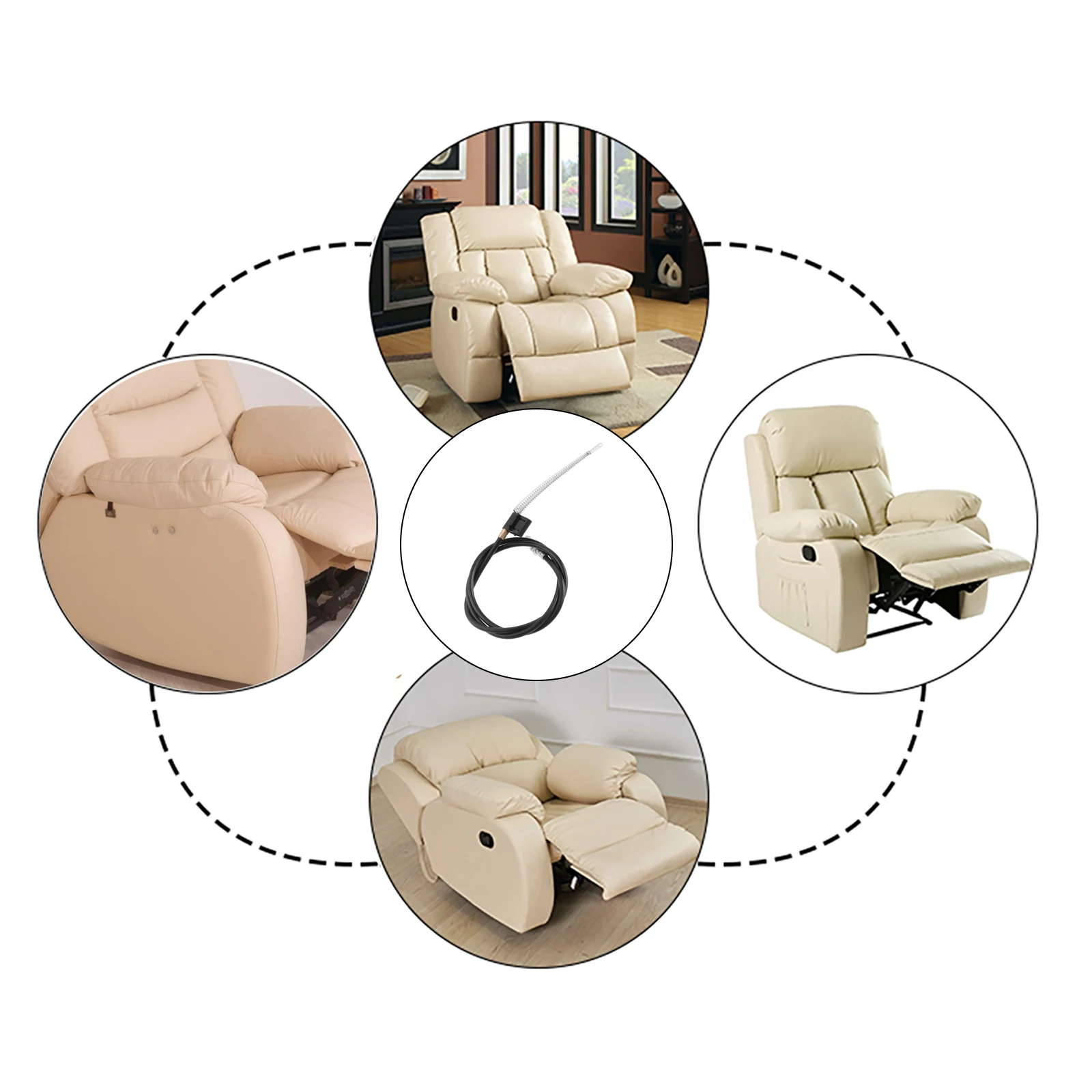2Pcs Recliner Chair Cable Replacement 97cm Furniture Accessories Suitable for Recliner Chairs Sofas Corner Modular Lounges
