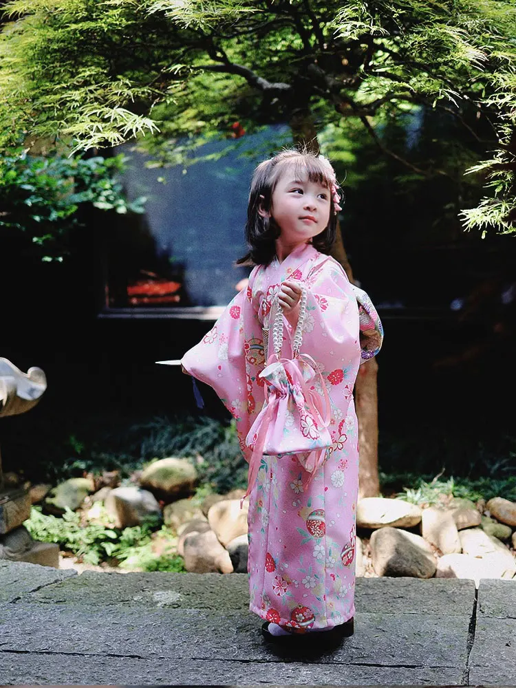 

Girl's Japan Style Traditional Kimono Formal Yukata Children's Spring/Autumn Vintage Dress Cosplay Costume Performing Wear