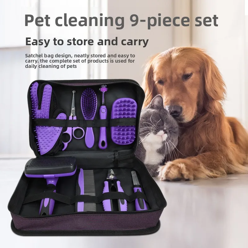 Pet Grooming Kit with Comb, Brush & Nail Clippers product image