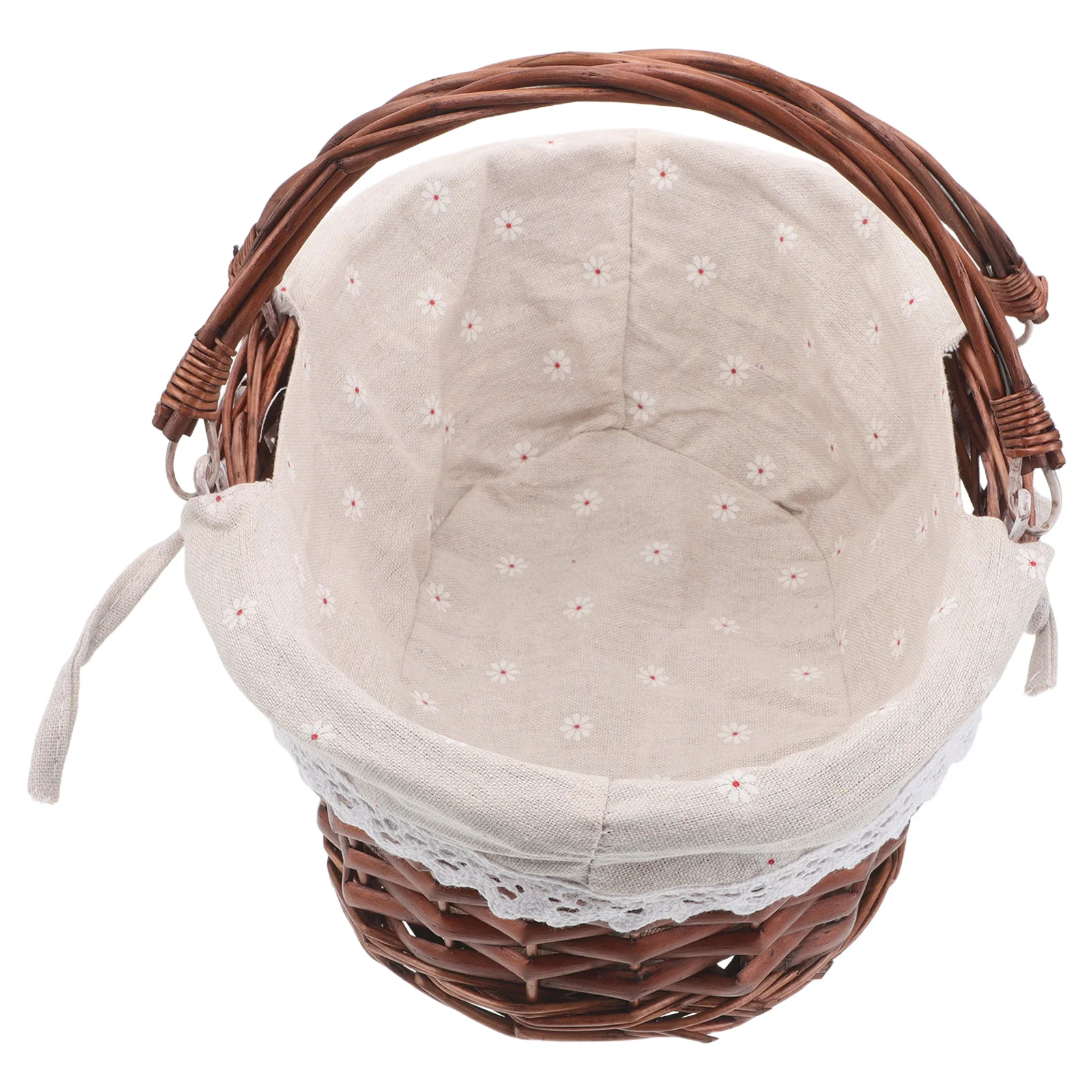 

Wicker Picnic Basket Handwoven Oval Rattan Storage Bin With Handle For Fruit Bread Vegetables Flowers Wedding Party