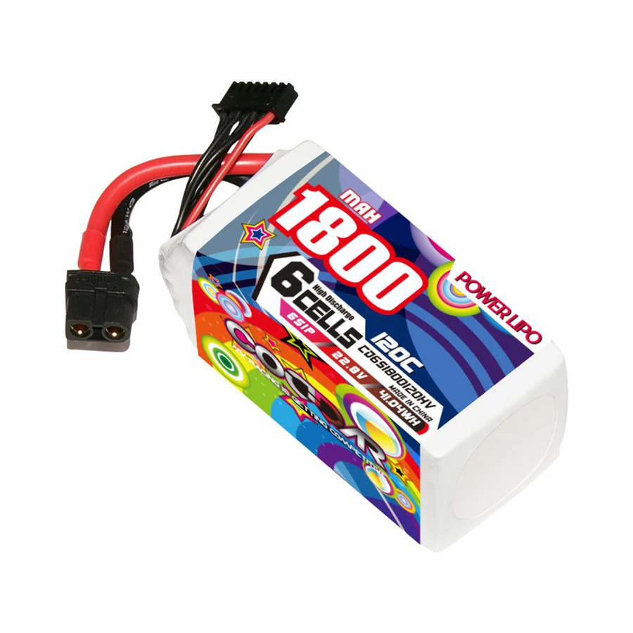 

CD6S1800120HV 1800MAH 6S 22.8V 120C High Pressure Lightweight Model Airplane Lithium Battery