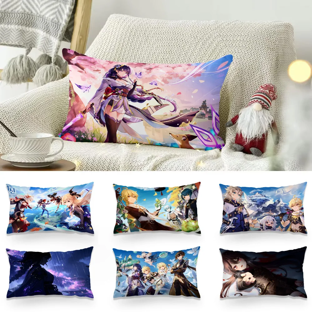 Double-sided Printing Rectangle Pillow Game Ororon Genshin impact Bedside Pillowcase Sofa Cushion Cover Room Home Decoration