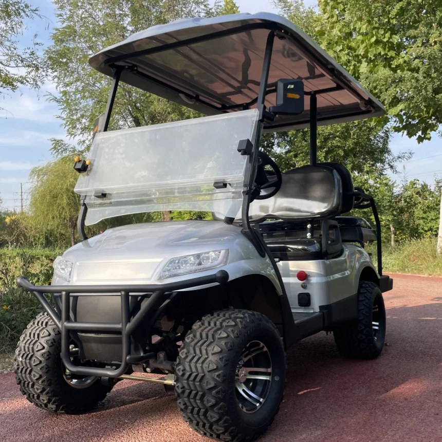 Electric Golf Cart Lithium Battery 72V 2 4 6 8 Seater Eco-Friendly Golf Cart Off-Road Tires Bumper Rear Seat Foldable Rear Seat
