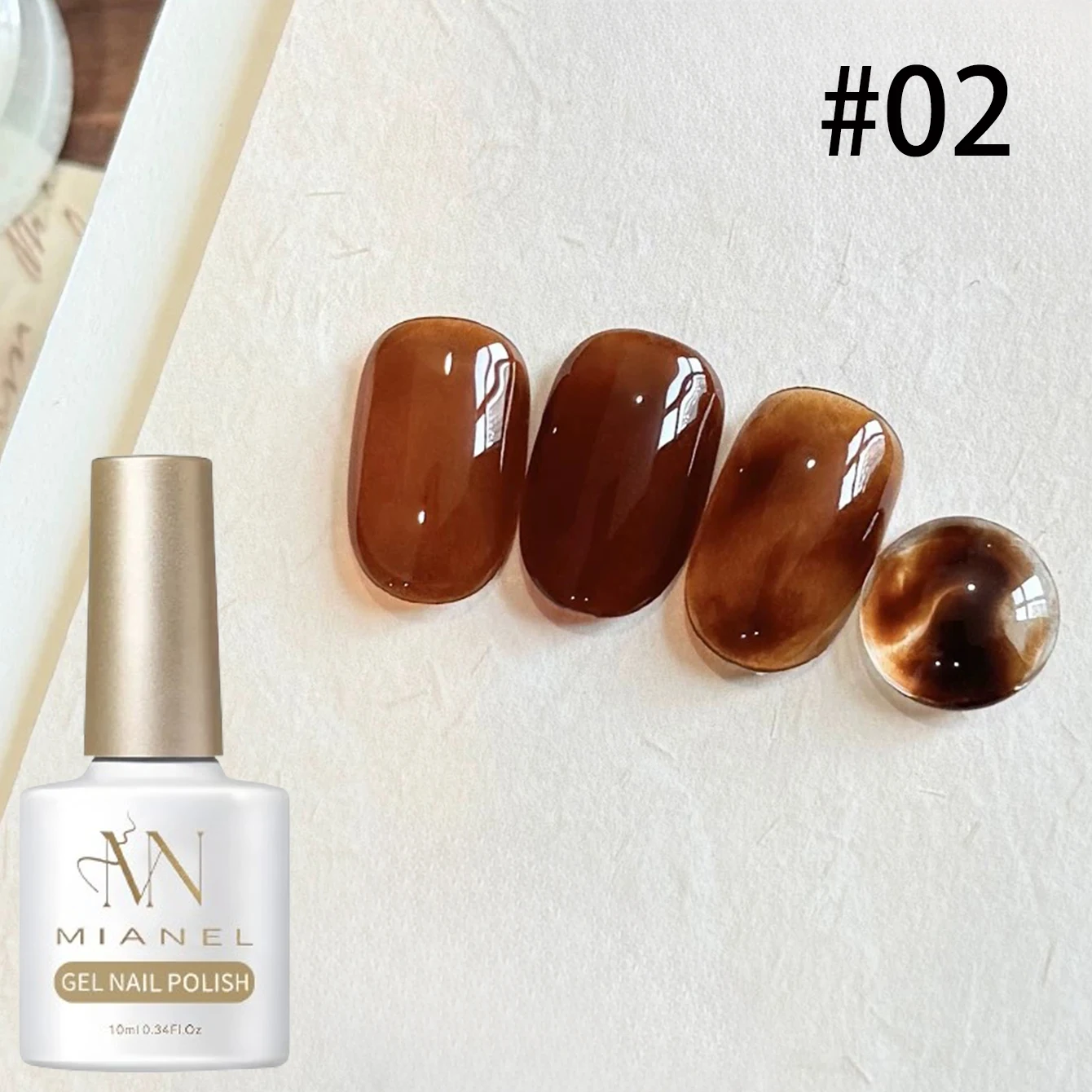 MIANEL 10ML Herbst-Nagel-Tintenfarbe Jelly Gel Nagellack 2026 Neu Maillard Schildpatt-Amber Gel-Lack Schwarze Nägel 1-8 Stück – Detail 6