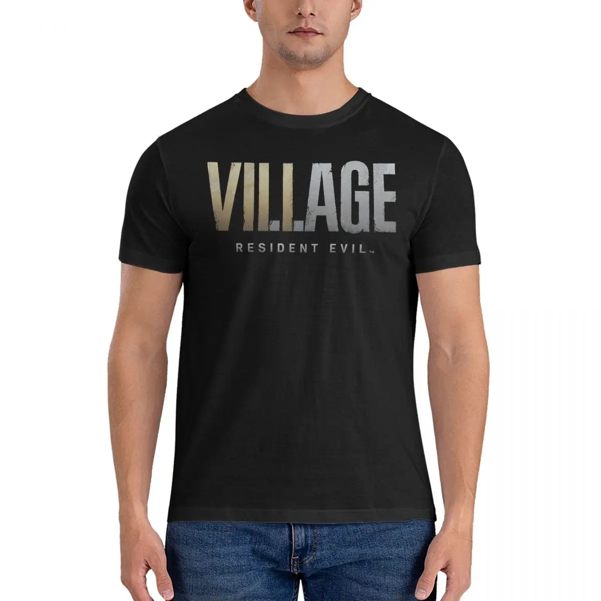 Men's T-Shirts Village Logo Symbol Vintage Cotton Tees Short Sleeve Alcina Dimitrescu T Shirts Round Collar Clothes Graphic