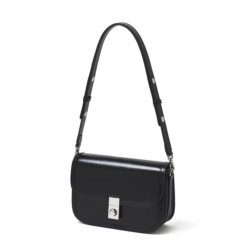 Aidrani Genuine Cowhide Women Crossbody Bag, Adjustable Shoulder Strap Retro Saddle Purse, Multi‑pocket Daily Shoulder Handbag