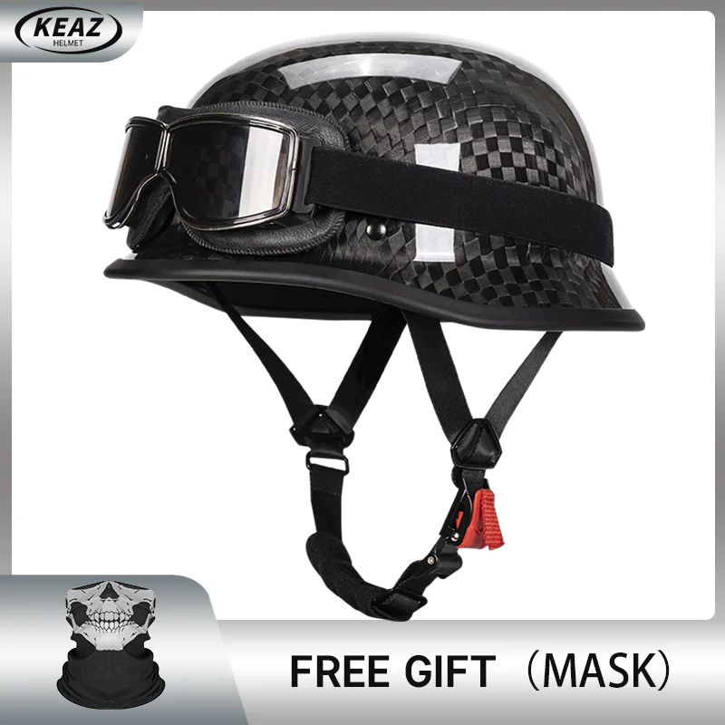 

M35 World II 12K Carbon Fiber Retro Half Face Helmet Light Weight Carbonfiber Off-road Motorcycle with Vintage Hot Sale Goolges