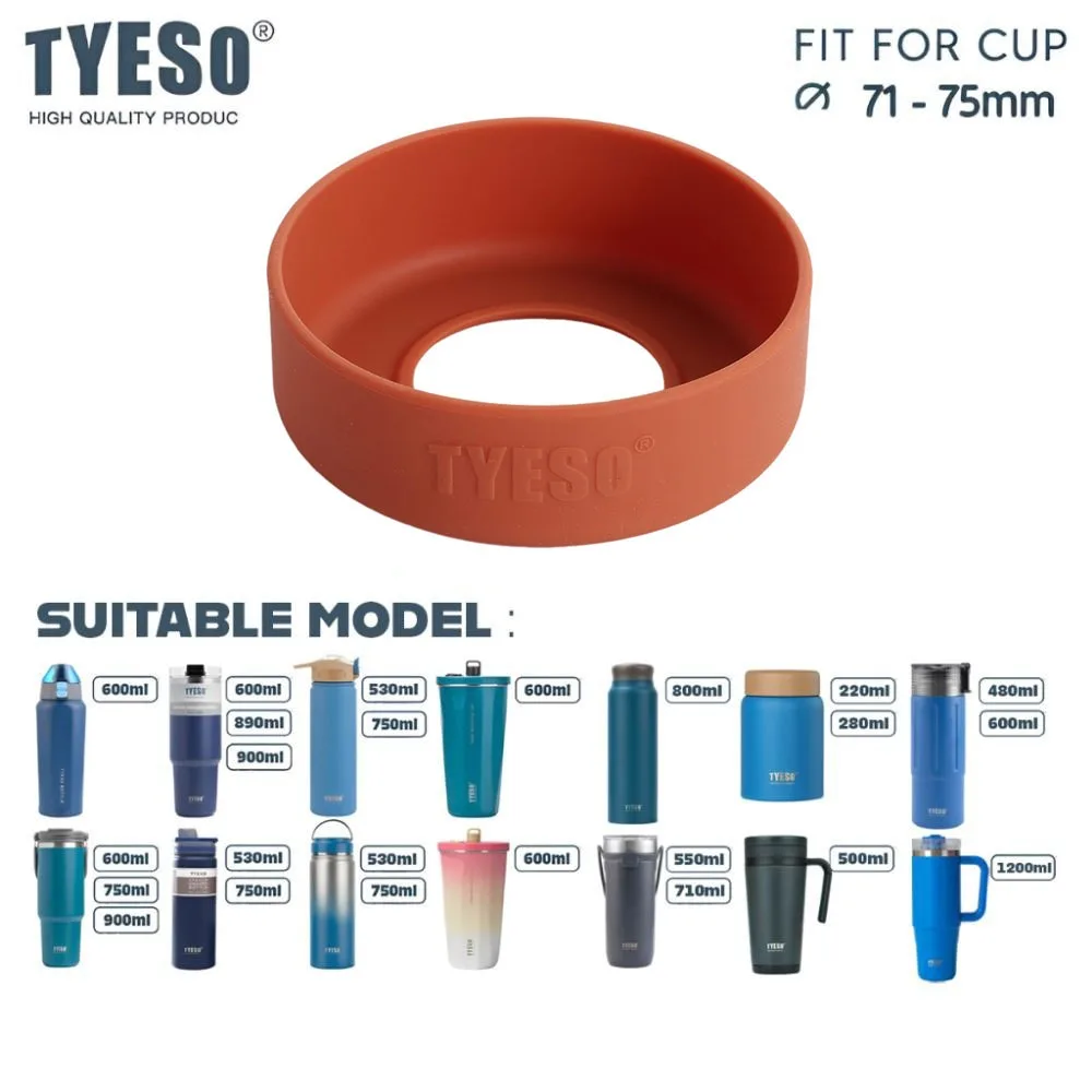 Durable Anti Slip Bottle Cover Protective Silicone Cup Cover 71-77mm Diameter Universal Bottom Sleeve Tyeso Bottle