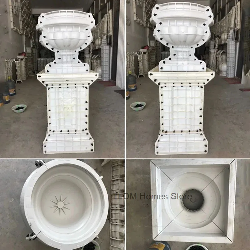 Durable ABS Plastic Flowerpot Mould Cement Mold for Garden Fence Square Column Pier Roman Column Concrete Bonsai Model