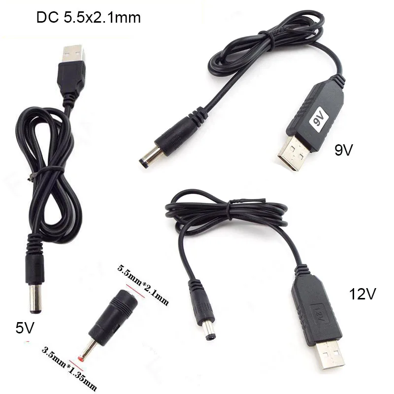 USB 5V do DC 5v 9v 12v 5.5mm 3.5mm power boost line Step UP Module Złącze USB Konwerter zasilania Kabel 2.1x5.5mm M2
