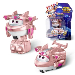 Super Wings Mini Traver 2 Inches Transform Robot to Plane in 3 Steps Action Figures Deformation Transforming Anime Toys For Kid