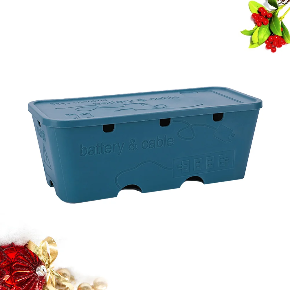 

Power Strip Storage Blue Cable Management Container For Home Office Cord Hider Box Wire Container Cables Storage Box