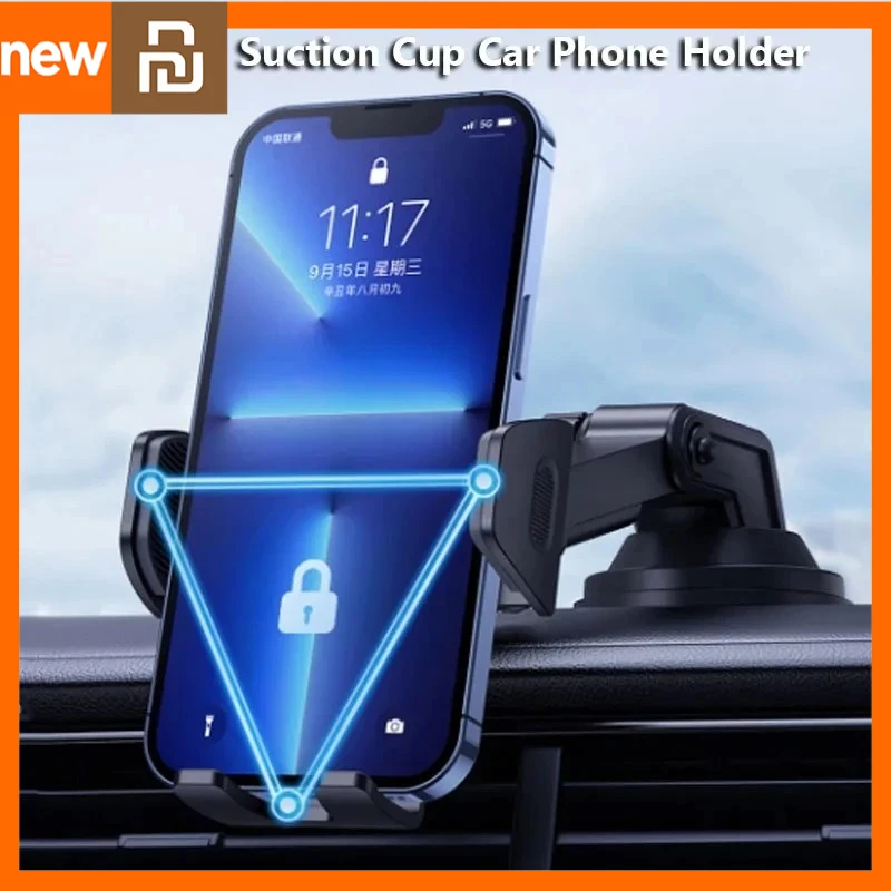 Xiami Youpin Suction Car Phone Holder 360° Adjustable Universal Mijia For IPhone/Android Antishake Dashboard/Windshield Mount