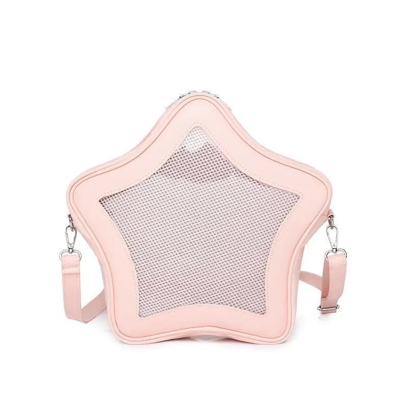 Japanese Girls Sweet Transparent Star Handbags Trendy Y2k Aesthetic Chic Women Crossbody Bag New Casual Kawaii Shoulder Ita Bags