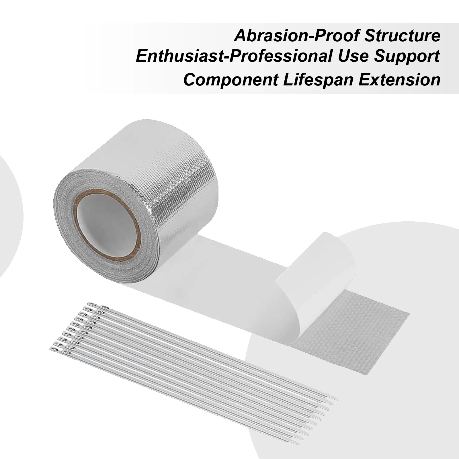 

Exhaust Pipe Tape Pipe Insulation Adhesive Wrap With 20 Stainless Steel Ties Heavy Duty Exhaust Tape For Car Motorcycle HVAC