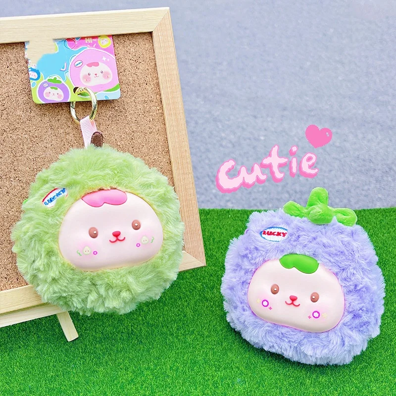 13 cm süße Obst-Geldbörse, Vinyl-Gesicht, Plüschtier, gefüllte Plüschtiere, Überraschung, Geburtstagsgeschenk, Spielzeug für Kinder, Taschenanhänger, Süßigkeiten auf Halloween