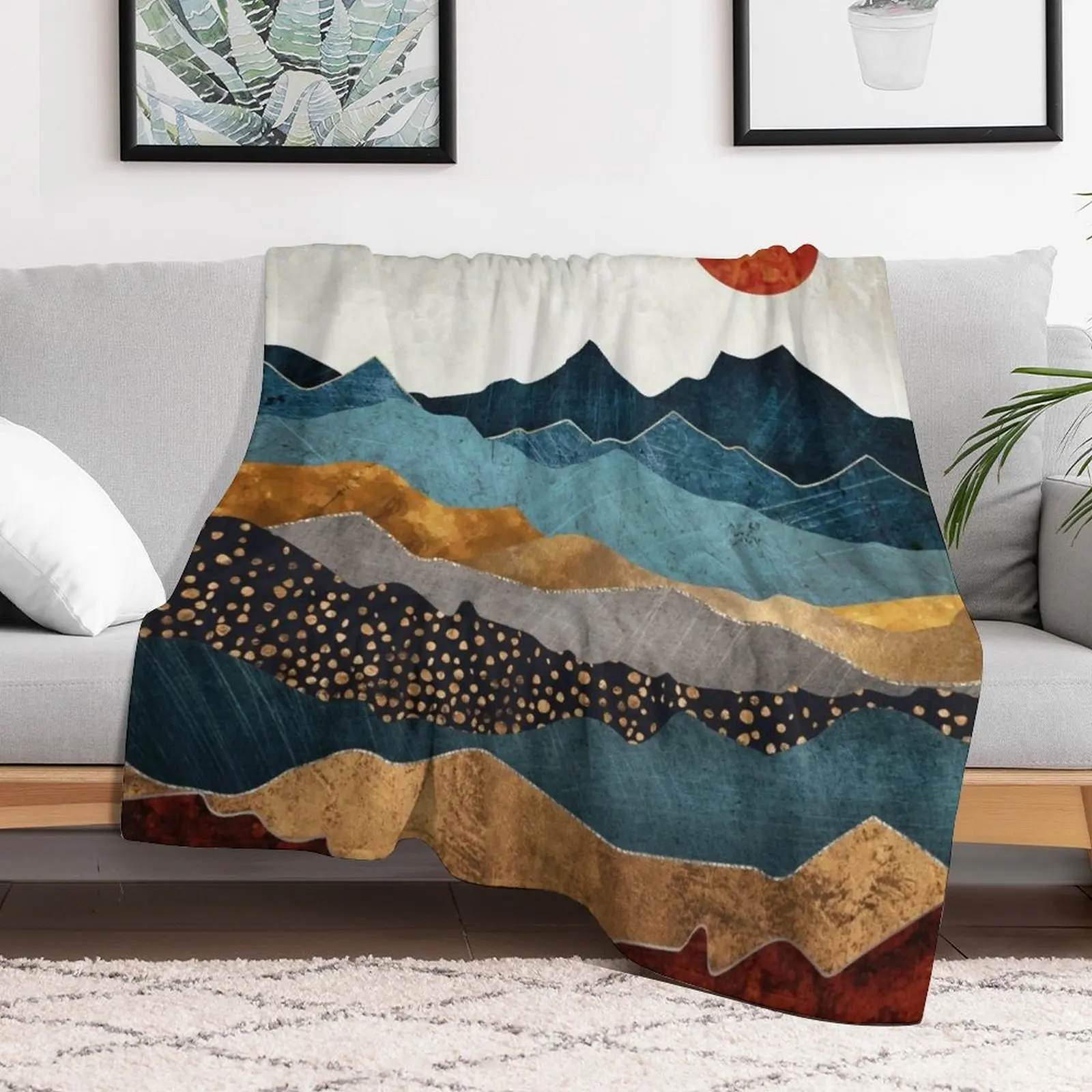 Amber Dusk Throw Blanket Flannel Fabric Shaggy Bed Fashionable Blankets