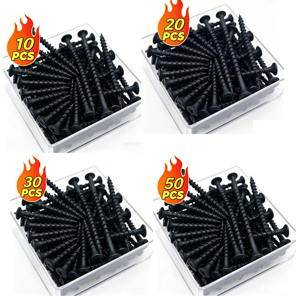 10-50pcs Black 6.8 Carbon Steel Flat Countersunk Head Tapping Screw  Self Tapping Screws M4 16mm 20mm 25mm 30mm 35mm 40mm 45mm