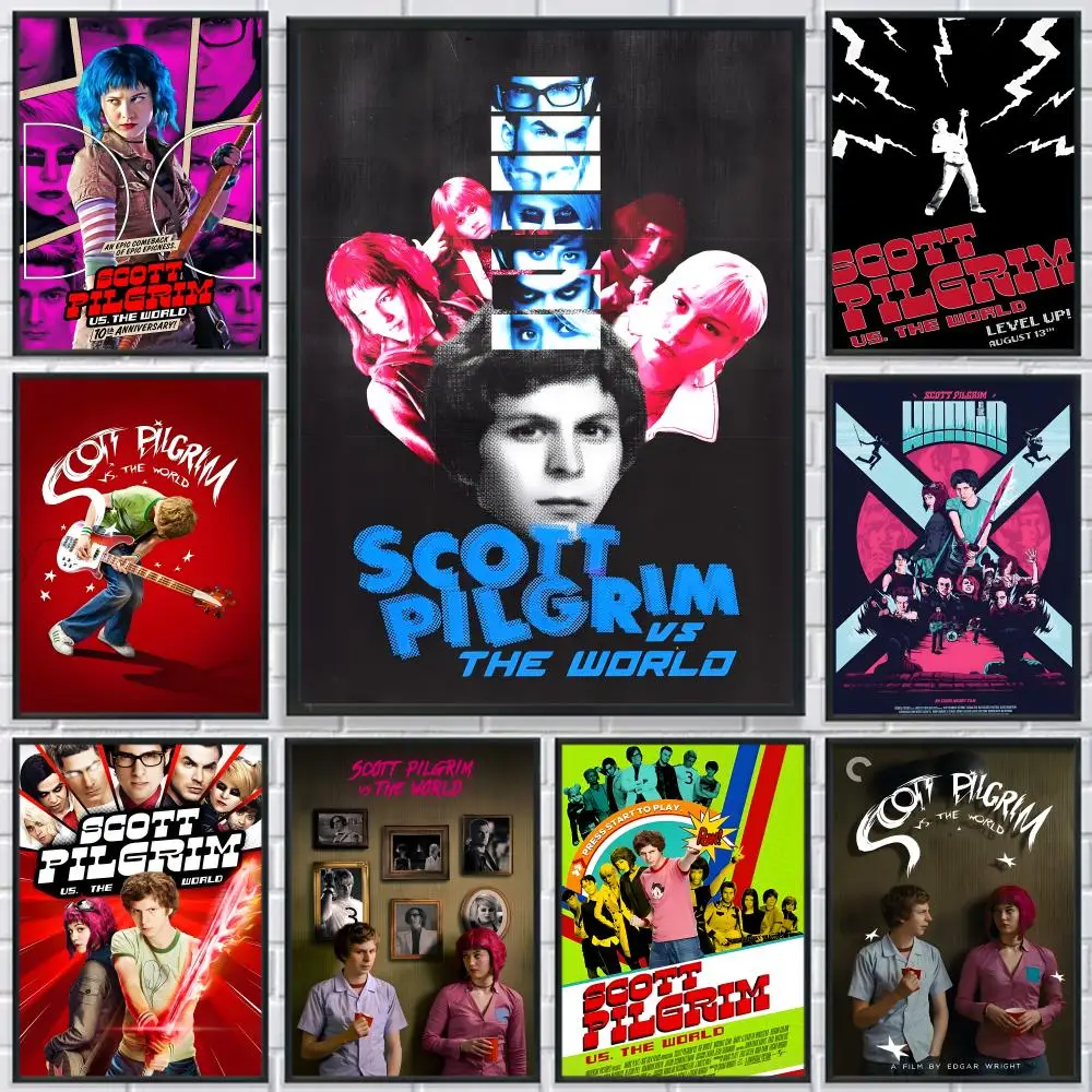 Popular Scott Pilgrim Vs. the World Poster HD Waterproof Self-Adhesive Wall Art - Versatile Decor for Any Space | Perfect Gift