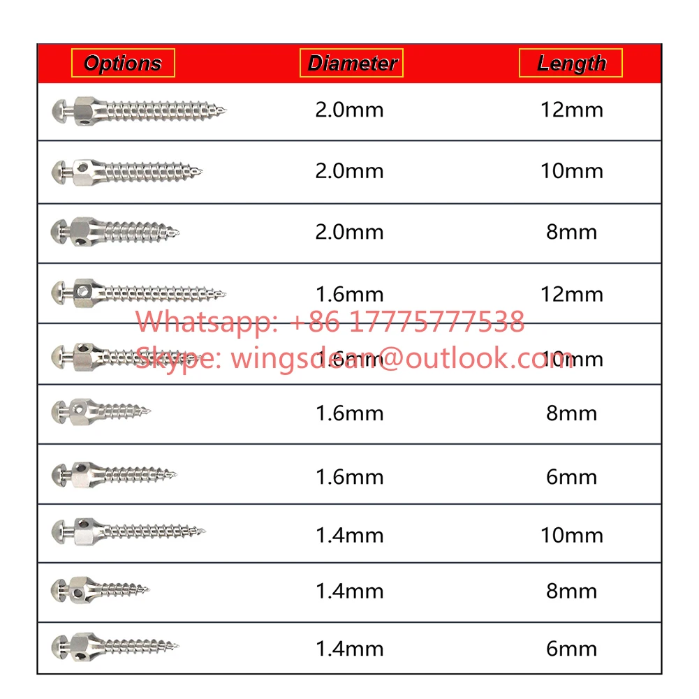 Titanium Alloy Dentals Lab Micro Mini Implants Orthodontic Anchor Screw Self Drilling Screwdriver Matching Tool Dentist Material